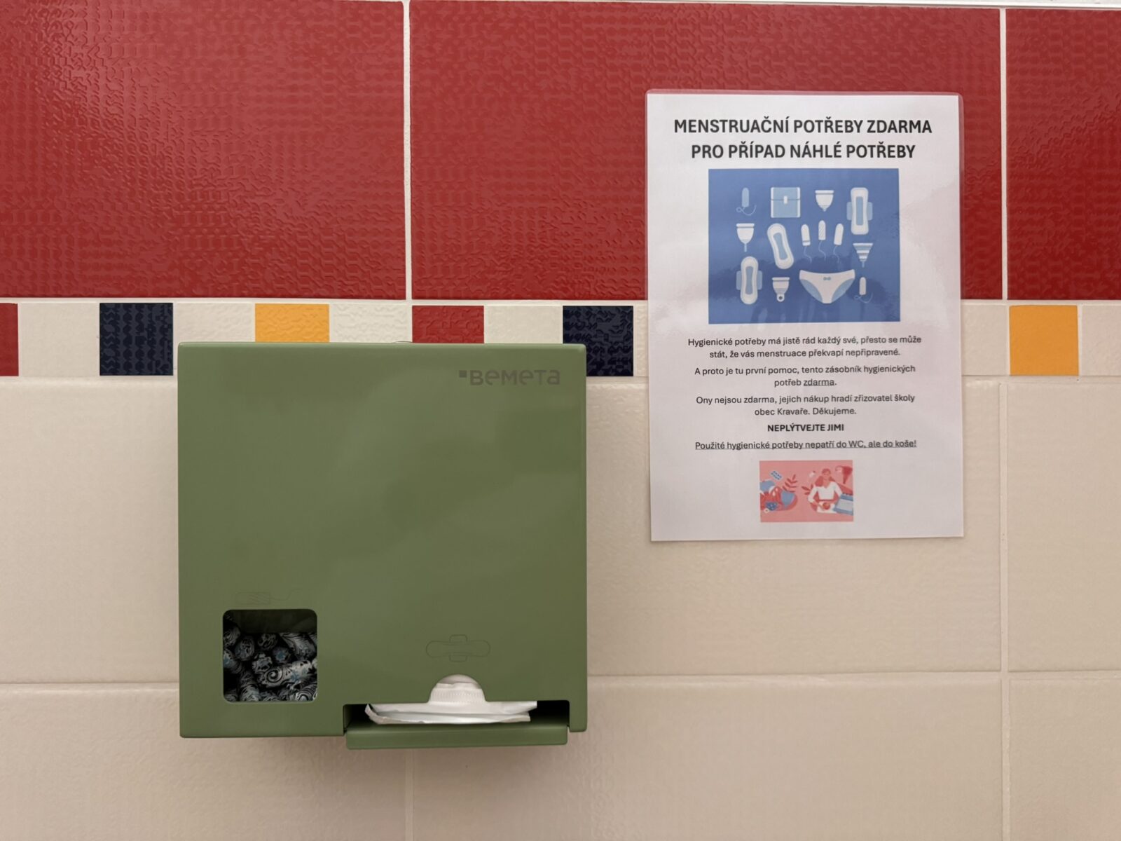 Hygienické potřeby pro dívky zdarma