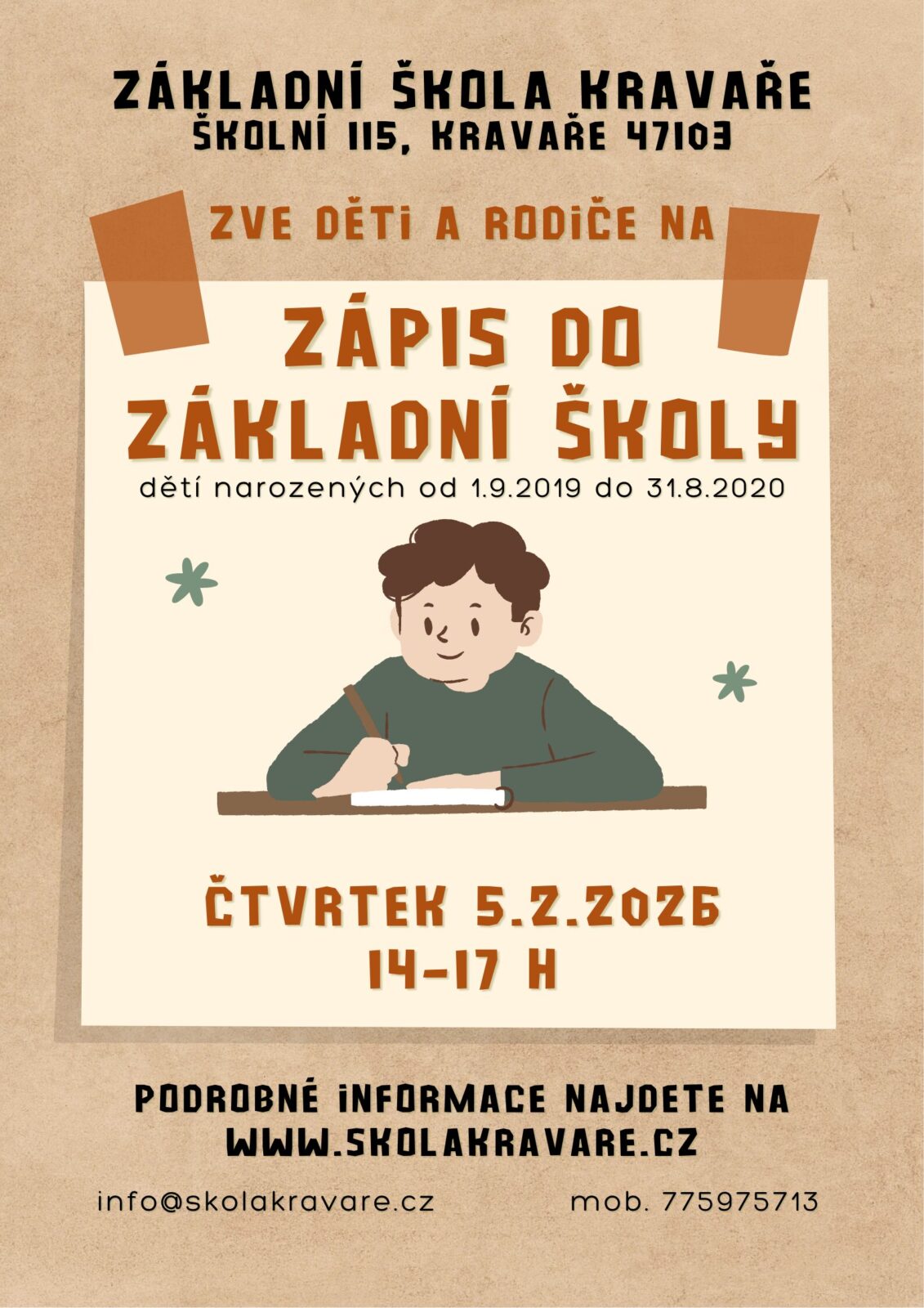 Výsledky zápisu do 1. ročníku školního roku 2026/2027